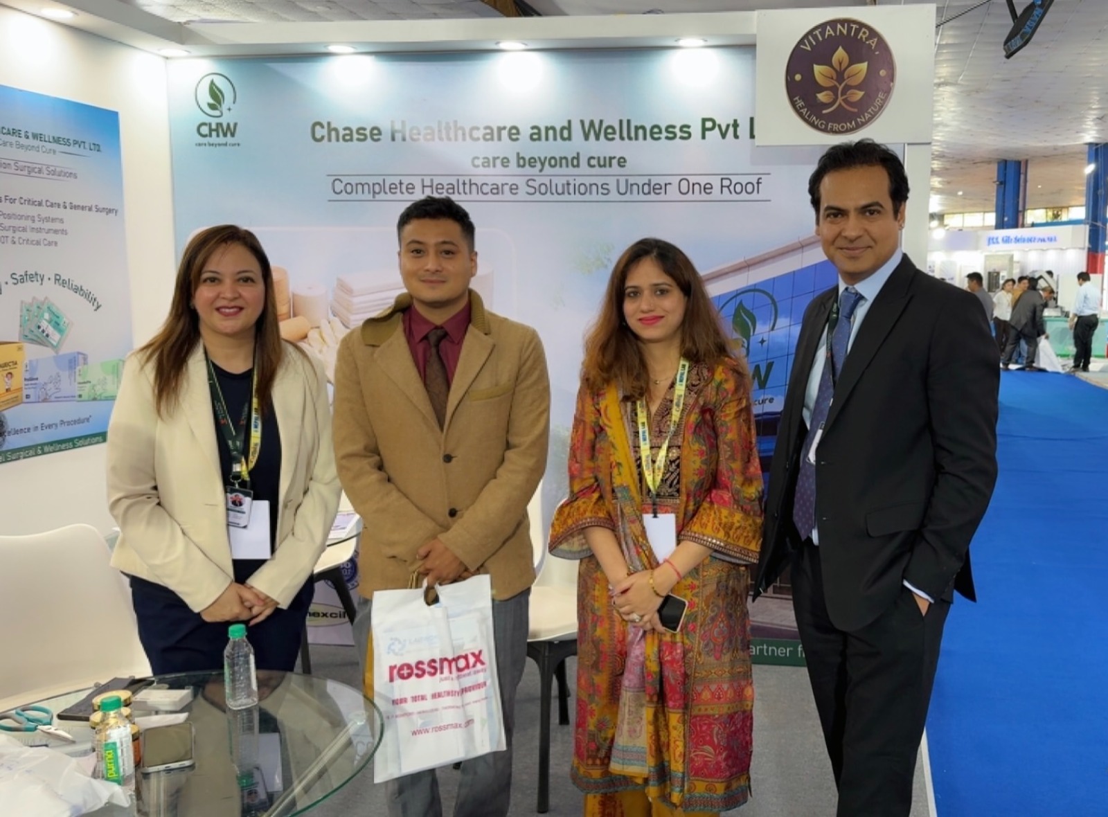 CHW team with visitors at Nepal Lab and Medical Show 2026